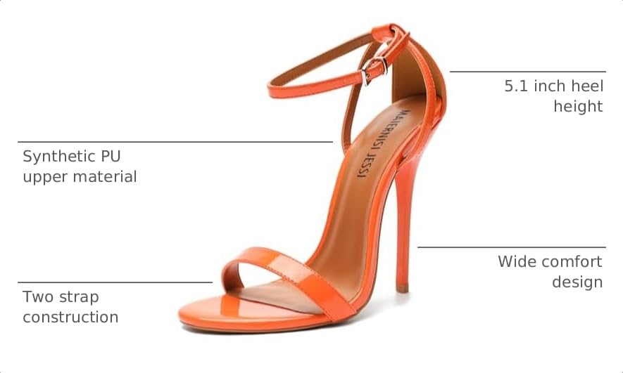 Image of MAIERNISI JESSI Unisex Men's Women's Stiletto Sandals with Ankle Strap, Open Toe High Heel, 5.1 Inch Heel