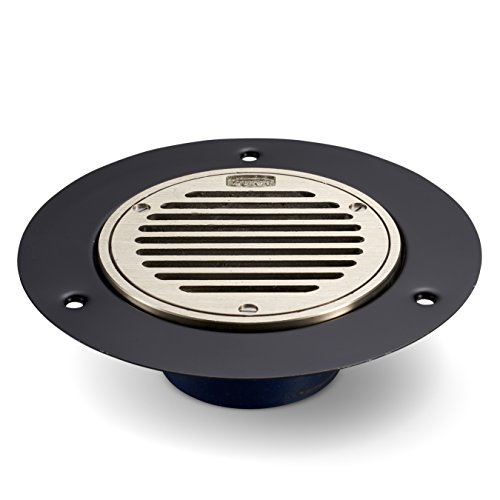 70% Off Discount Zurn FD2240-NH3-NT Wood Deck Drain with Nickel Top, Cast Iron Body, 3" No-Hub Connection