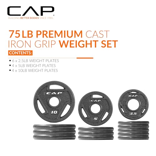 CAP Barbell 2-Inch Olympic Cast Iron Plate Weight Set | 75-285 lbs | Multiple Options - Image 3