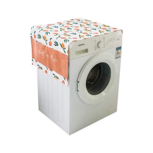 Cubierta antipolvo para electrodomésticos Frigorífico cubierta de polvo cubierta de lavadora, algodón y ropa de lavado de lino, con bolsillos de almacenamiento lateral Funda protectora para electrodom