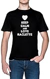Impreso en Europa Keep Calm and Love Raclette Negro Hombre Camiseta Tamaño XS Black Men\'s tee Size XS