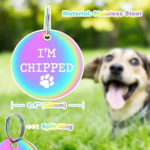 Renaissancey Funny Pet Tag Funny Dog Tag Dog Collar Tag Pet Id Tag Funny Dog And Cat Tags Engraved Pet Id Tags For Dogs - Personalized Stainless Steel Identification Tags, I'm Chipped #TOP2
