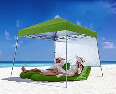 AMAZON - ABCCANOPY Stable Pop Up Beach Tent with Backpack Bag, 8 x 8 ft Base / 6 x 6 ft Top, Grass Green