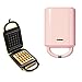 Gofrownica 2-w-1 Opiekacz do Kanapek ze Zdejmowanymi płytami Małe Gofrownica dla Osób lub Rodziny, 2 Zestawy Nieprzywierających płyt Gofrownice Panini Press,Beige