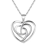 ChicSilver 925 Sterling Silver Love Heart Celtic Knot Pendant Necklace Vintage Triquetra Knot Irish Celtic Jewelry for Women