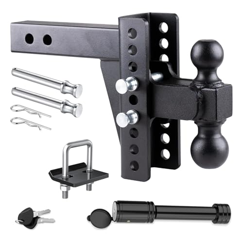 Adjustable Drop Hitch for 2 Inch Receiver, Heavy Duty Towing Hitch with 2