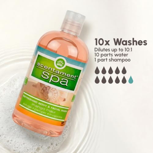 Image of Best Shot Scentament Spa for Pets, Seasonal Facial Spa and Body Wash, Mango Maui, Tearless Shampoo, Hypoallergenic Body Wash, Reduces Tear Stains, 1 Gallon