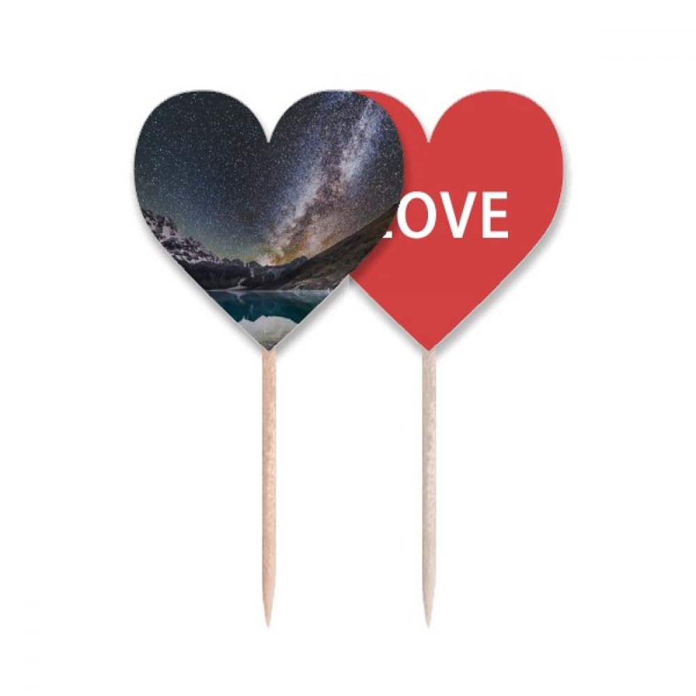 Cure-dents Drapeau Stars Galaxy Évitez les Gâteaux Ternes avec ce Pick Cupcake Coeur