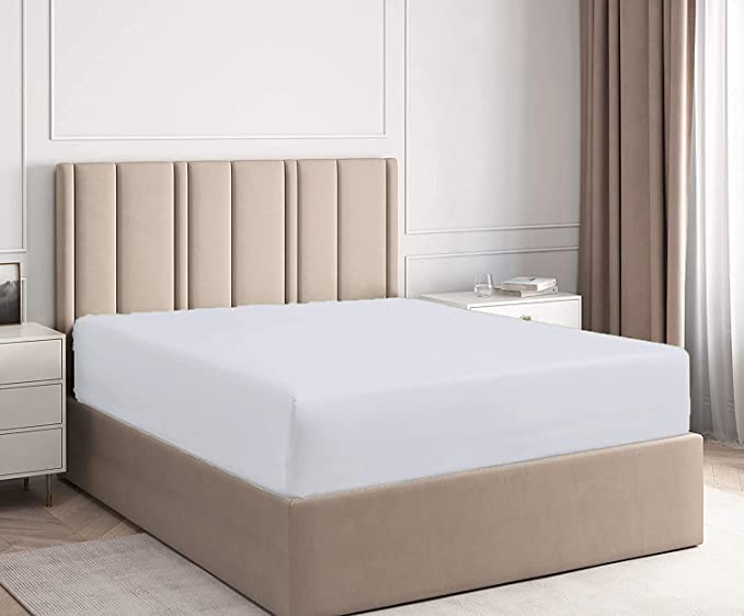 British Home Bedding, Plain Polycotton Percale Fitted Bed Sheets - Image 2