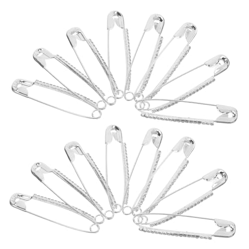 Operitacx 26 Piezas Alfiler De Diamantes De Imitación Amuleto De Imperdible Pin De Seguridad Joyas Ropa y Accesorios Broches Alfiler De Capa Clips De Vestir Alfiler De Suéter Pedrería Silver