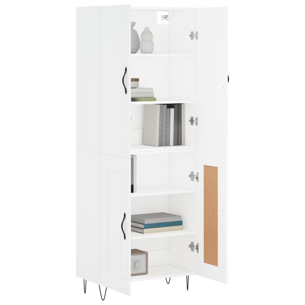 Armoire haute blanche - 69,5 x 34 x 180 cm - En bois - Pour salon, bar, buffet, cuisine, café, dessert
