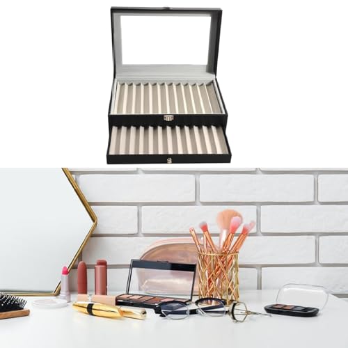 Boîte de rangement pour stylos protégeant de la poussière à 24 grilles - 7
