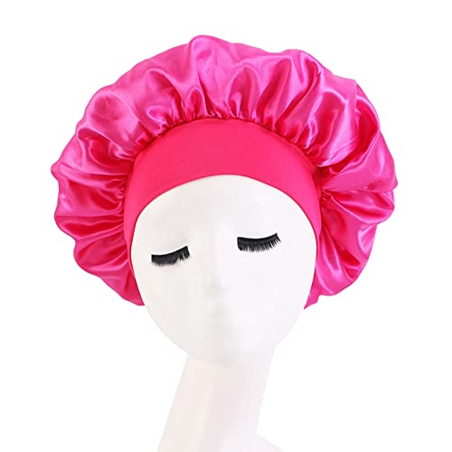 Gorro de seda para dormir, gorro de satén para mujer, gorro de doble capa, accesorios para el cabello rizado, sombrero de noche, cubierta para la cabeza para mujer, pelo largo natural, varios colores