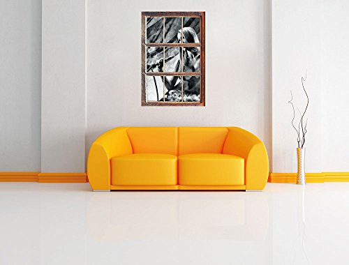 Stil.Zeit Monocrome, Schöne Frau mit Shisha Fenster im 3D-Look, Wand- oder Türaufkleber Format: 92x62cm, Wandsticker… – Bild 3