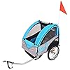 Kinderfietsentrailer, kinderjogger kinderwagen met 2 binnenvakken, 2 zijruiten en snelsluiting, 5-punts…