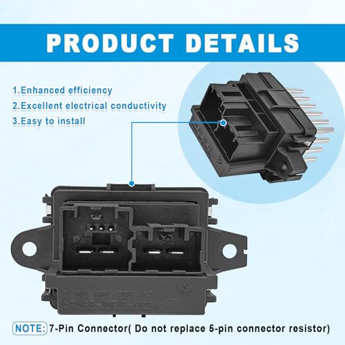 Image of Blower Motor HVAC Resistor Control Module Motor Resistor Replaces OE# 15141283 13598134 Compatible with Silverado Suburban Tahoe Camaro Equinox Chrysler Opel