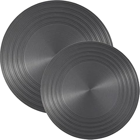 WUWEOT Gas Stove Diffuser Set of 2, 9.3'' & 11'' Range Heat Diffuser Plate, Aluminum Gas Reducer Flame Guard Simmer Ring Plate, Round Fast Defrosting Tray, Protects Pot Cookware Accessories Cover