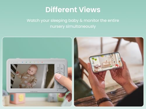 Image of Babysense HDS2 5 inch HD Non-WiFi Baby Monitor Bundle with FullPeek WiFi Camera (2 Items)