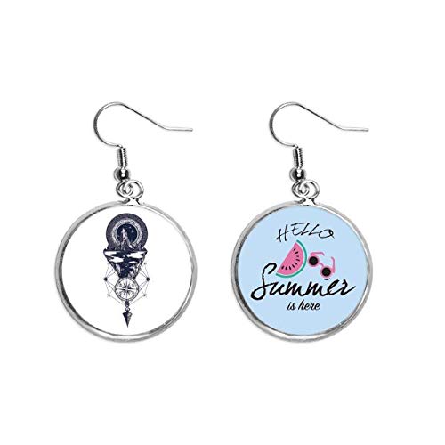 Pendientes de sandía con estrellas de estilo Art patron para el lóbulo