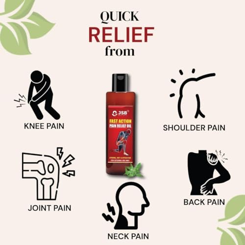Image of JSB Joint Pain Oil For Fast Action Relief - For Knee, Back, Neck Pain - 100ML - Remains Hot Upto 10Hrs - Swelling & Joint Inflammation Relief - Ayurvedic Herbal Oil - Muscle Relief - 100% Natural
