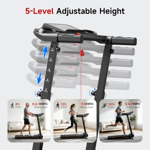 Image of EVKRUN 41 inchx16 inch Belt Walking Pad with Adjustable Handlebar, 20% Auto Incline