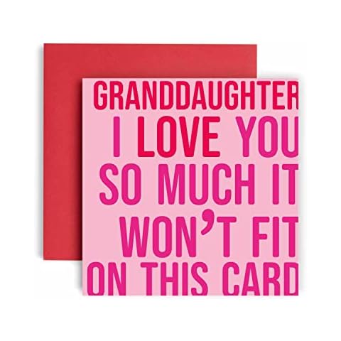 Huxters Birthday Cards for Women - I Love You Granddaughter Birthday Card for her - Funny Happy Card for Granddaughter Fun Love Happy Birthday - 14.8cm (Granddaughter) Cover