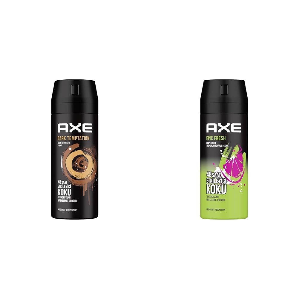 Axe Erkek Deodorant & Bodyspray Dark Temptation 48 Saat Etkileyici Koku (150 ml)(2) Axe Erkek Deodorant & Bodyspray Epic Fresh 48 Saat Etkileyici Koku 150 ML(1)