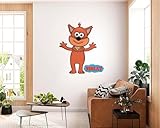 Removable Timmy Time Character Vinyl Kids Bedroom Playroom Decoration Finlay Red Fox Cub Cartoon Art Design 20' x 22' Multicolored Hand-drawn Animal Home Living Room Wall Decal Sticker