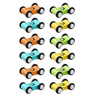 12PCS Car Ramp Toy, Wooden Cars, Vehicle Ramps Durable Wooden Track Toys Educational Interactive Vehicles for Kids Indoor Outdoor Play Gift for Boys and Girls ﻿