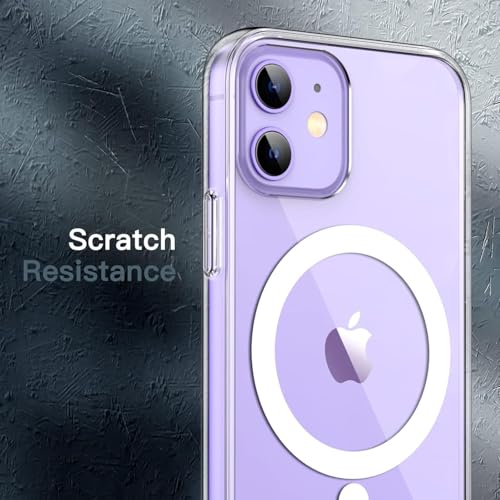 Image of Magnetic Silicone Case for iPhone 12 Mini Compatible with MagSafe, Shockproof Phone Bumper Cover, Anti-Scratch Clear Back (Clear)
