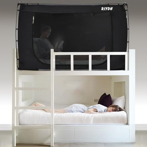 Bed Tent Bed Canopy Bunk Twin Size Tents for Adult and Kids- Original Design Portable Dream Tent Indoor Sleeping Tents 80% Blackout with 3 Doors Breathable Big Space Tents