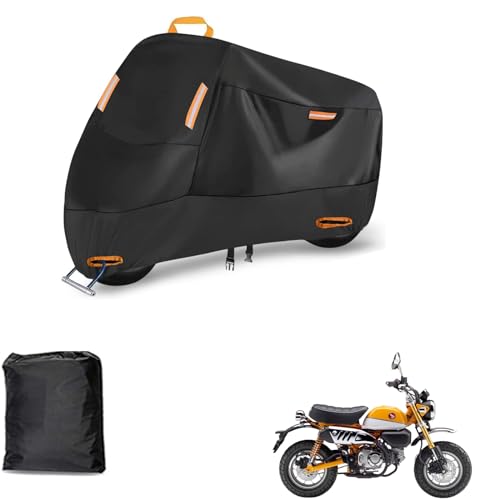 バイクカバーに適用ホンダ モンキー125オートバイの雨や日焼けを防ぐバイクカバー 300Dオックスフォード生地の厚みのある素材 UVカットカーカバー 耐熱 防水 撥水 紫外線防止 盗難防止 防風 防埃 防雨 防雪 防止色褪