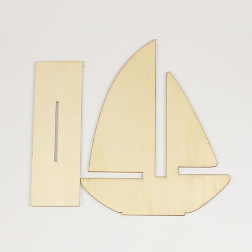 Miniatura 9 de Juguetes de playa para niños, 10 piezas de madera sin terminar, decoración de barco de madera para pintar para artes, manualidades, proyectos de