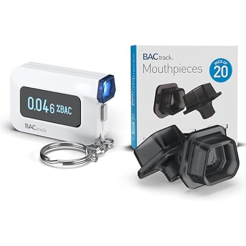 BACtrack C6 Keychain Breathalyzer and 20 Breathalyzer Mouthpieces Bundle Cover