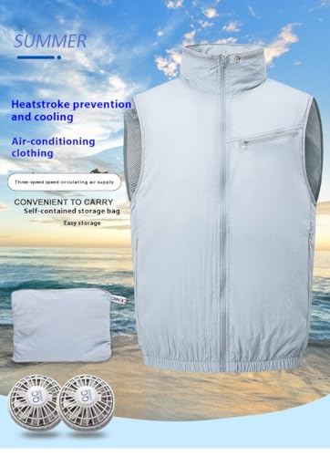 Cooling Vest USB Rechargeable 3-Speed Dual Fans Air Conditioned Clothing for Outdoor Sports/Work in Hot Weather3