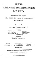 Ambrosisus Hexameron, de Paradiso, de Cain, de Noe, de Abraham, de Isaac, de Bono Mortis 3700174683 Book Cover