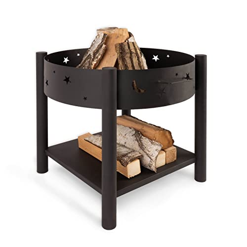 KARAT Feuerschale Kauri rund mit Deckel - Höhe 57 cm - Feuerstelle Für Garten, Terrasse, Camping - Feuerkorb mit 4 Standfüßen (M: Ø 70 cm mit Muster) KARAT Feuerschale Kauri rund mit Deckel - Höhe 57 cm - Feuerstelle Für Garten, Terrasse, Camping - Feuerkorb mit 4 Standfüßen (M: Ø 70 cm mit Muster)