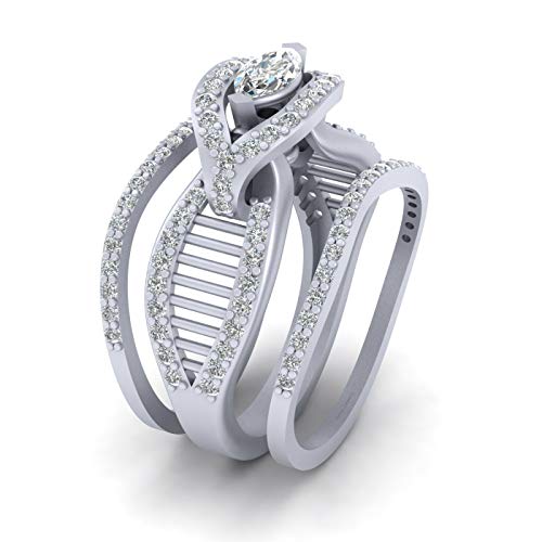 Bague marquise en argent sterling 925 et diamant blanc éclatant