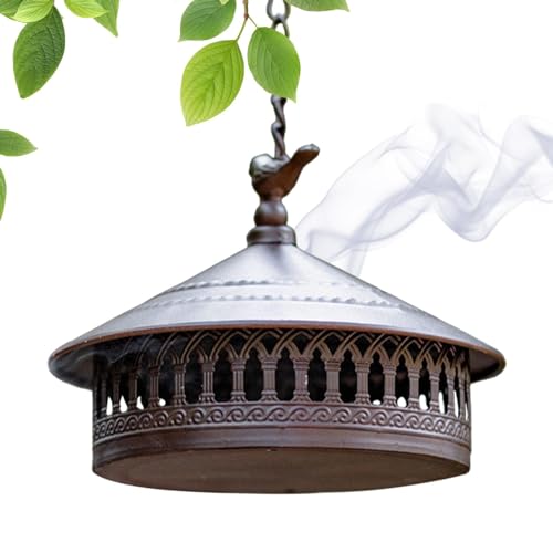 Soporte para quemador de incienso para exteriores, quemador de incienso creativo, bandeja de incienso resistente al viento con tapa para colgar en el jardín al aire libre
