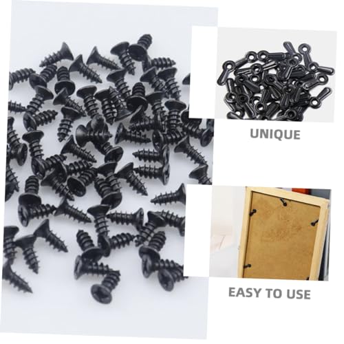 Image of 100pcs Picture Frame Hardware Clips with Screws Backing Fasteners for Easy Picture Hanging Versatile Accessories for and Hotel Use