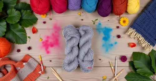 Image of Brilon Steel Grey (200 gm) Wool Hank Hand Knitting Wool /Art Craft Soft Fingering Crochet Hook Yarn, Needle Knitting Yarn Thread dye SM-NB