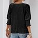 Generic Women's 2024 Summer Fashion Tops 3/4 Sleeve T-Shirts Cute Crewneck Basic Business Tees Blouses Lightweight Cotton Tops, XX-Large, 1-black