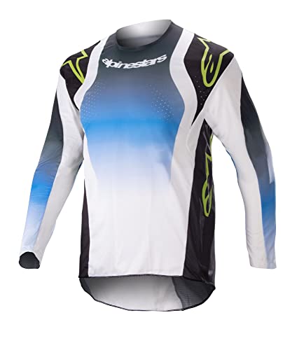 Alpinestars 3770823-9702-LG: Youth Racer Push Jersey Nightlife Blue/White Yl