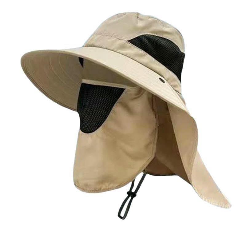 Chapeau de seau anti-UV pour la pêche et la randonnée sous le soleil d'été avec cordon coupe-vent
