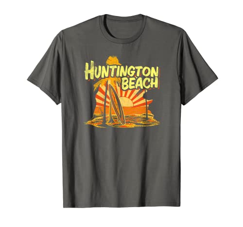 Vintage Huntington Beach California Surfing Retro Surf Gift Camiseta