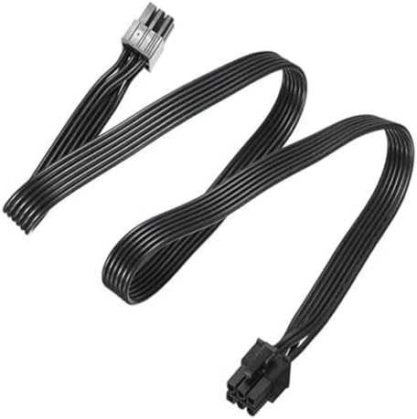 6Pin PCIe Extension Power Cable 6Pin Male to Male 6Pins PCIe Power Extension Adapter Cord Gaming Power Supply Cable Universal Male to Male Cable Flat Power Cord