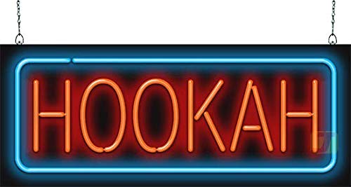 Hookah Neon Sign - Large Size - 32 wide x 13 high - Real Quality Hand Bent Neon
