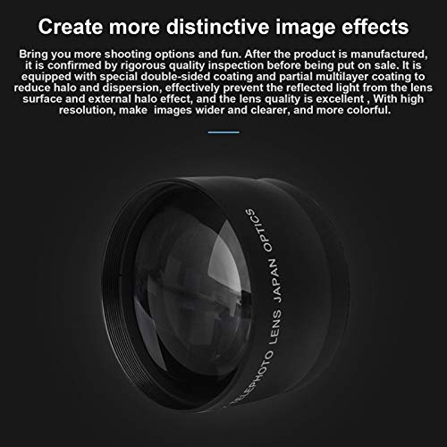 COHU Kamera-Hilfsobjektiv, schwarzes Teleobjektiv, optisches Glas und Legierung für Kameraobjektiv mit Filterdurchmesser… – Bild 8