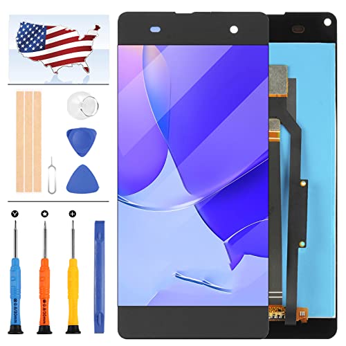 for Sony Xperia XA F3113 F3111 F3115 LCD Display Assembly Parts Touch Screen Digitizer Full Glass Repair Parts Kits with Free Tools (Black)