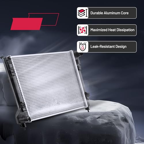 Image of BDFHYK 13365 Aluminum Radiator for Nissan Sentra 2013-2018, CU13365 DPI 13365, 1-Row 16mm Core, Direct Fit Replacement